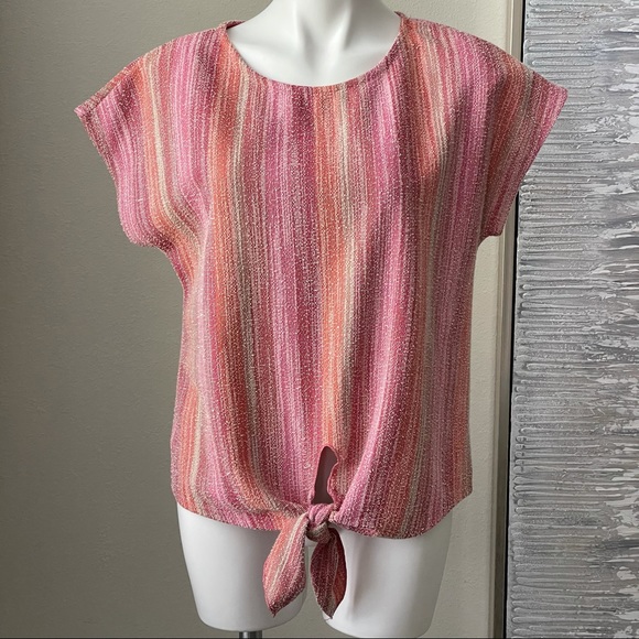 W5 Women's Textured Tie Front Top Size S - Picture 1 of 11